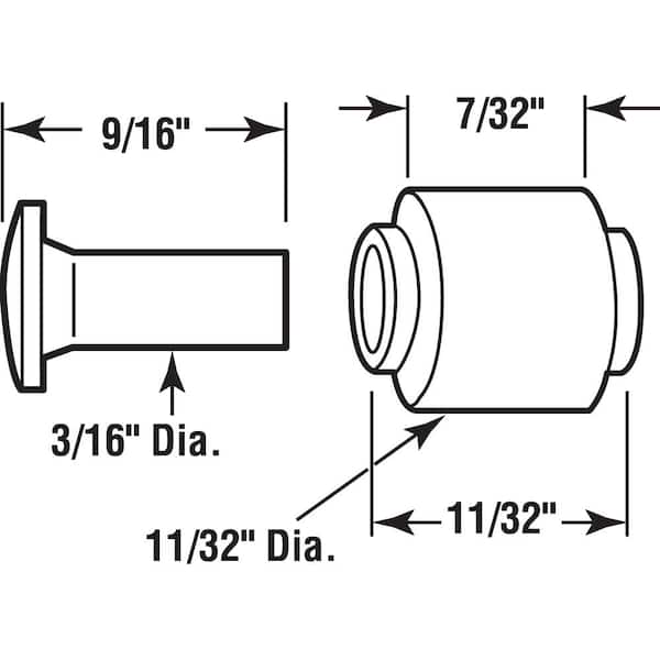 11/32 in. Brass Roller with Nylon Axles, Viking Series Windows