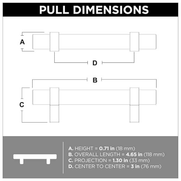 Franklin Brass 3 in. (76 mm) Champagne Bronze Cabinet Straight Bar Drawer  Pull (10-Pack) P29520Z-CZ-B - The Home Depot