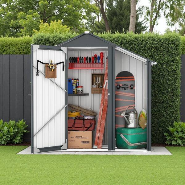 4.6 ft. W x 1.8 ft. D Outdoor Metal Garden Shed for Backyard Patio