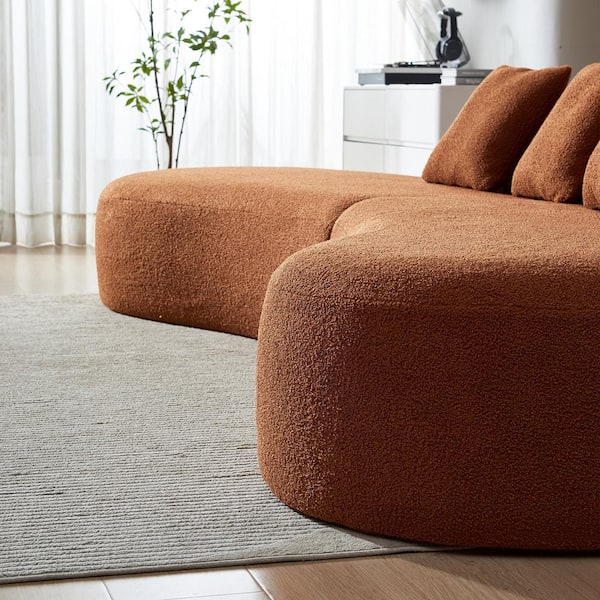 Z-joyee 119.29 in Wide Armless Polyester Curved Modern