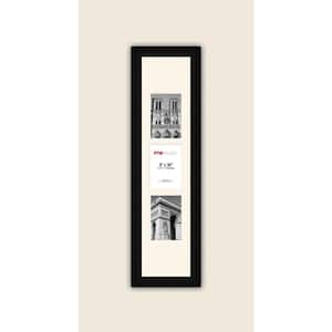 3-Opening Vertical 5 in. x 7 in. White Matted Black Photo Collage Frame