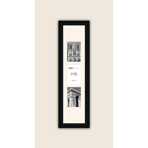 PTM Images 3-Opening Vertical 5 in. x 7 in. White Matted Black Photo Collage Frame