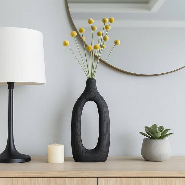 spicygem studs vase black Mサイズ Liv & Skye 8 in. Black Ceramic Glossy Spiked Decorative Vase 12068