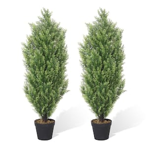 36 in. Green Artificial Cedar Tree in Pot