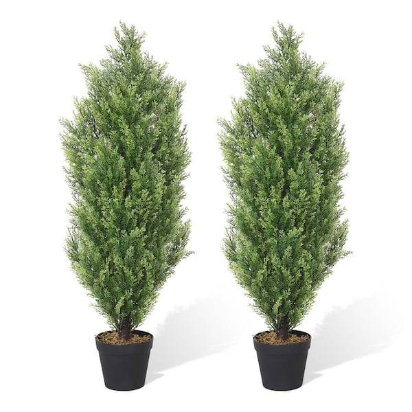 poetree 36 in. Green Artificial Cedar Tree in Pot