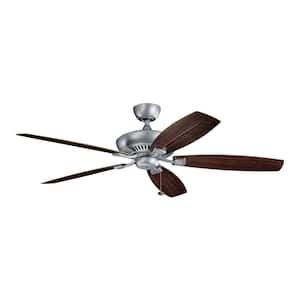 Canfield XL Patio 60 in. Indoor/Outdoor Weathered Steel Silver Downrod Mount Ceiling Fan with Pull Chain