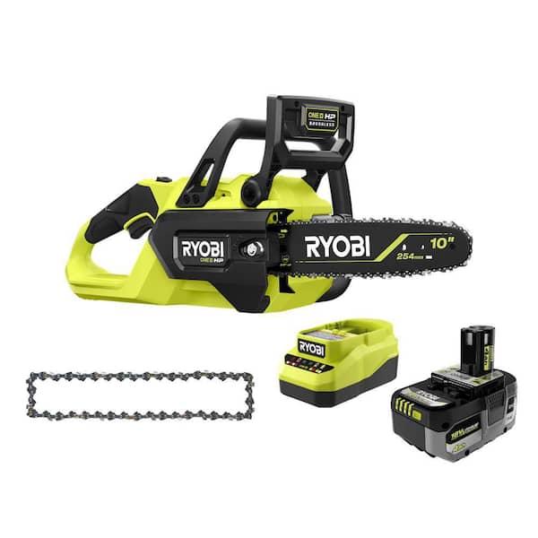 RYOBI ONE+ HP 18V Brushless 10 in. Battery Chainsaw with Extra