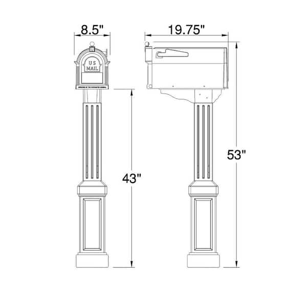 Craftsman Mailbox and Post Kit, Black