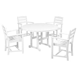 La Casa Cafe White 5-Piece Plastic Outdoor Patio Dining Set