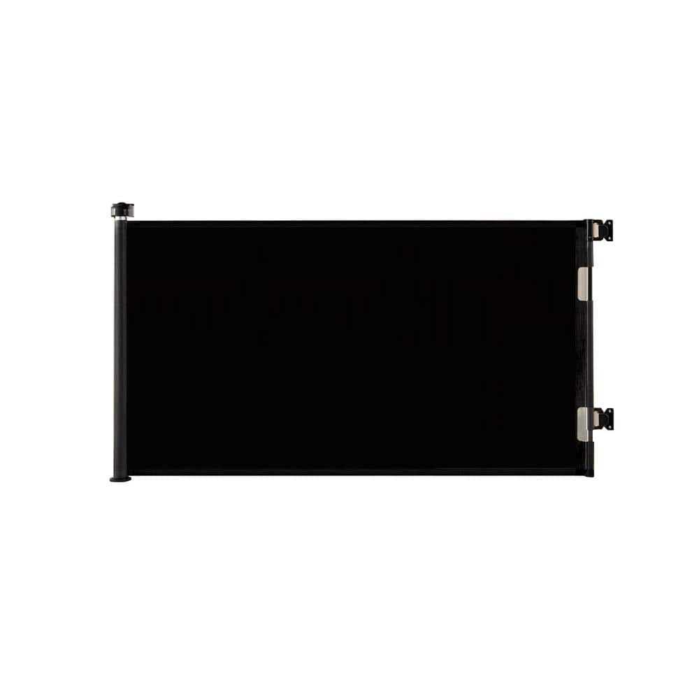 Black 33 in. x 55 in. H PVC Retractable Baby Gates, Hardware Mounted Wide M