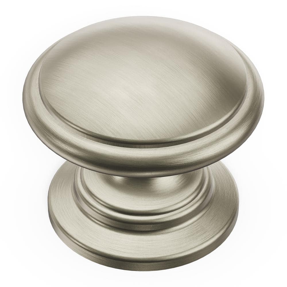 Satin Nickel Round Cabinet Knobs with Mounting Hardware, 10-Pack