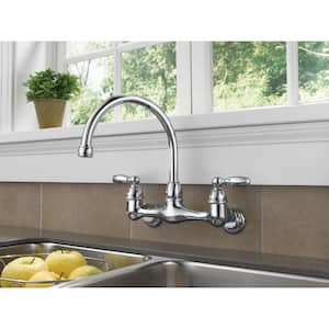 Choice 2-Handle Wall Mount Kitchen Faucet in Chrome