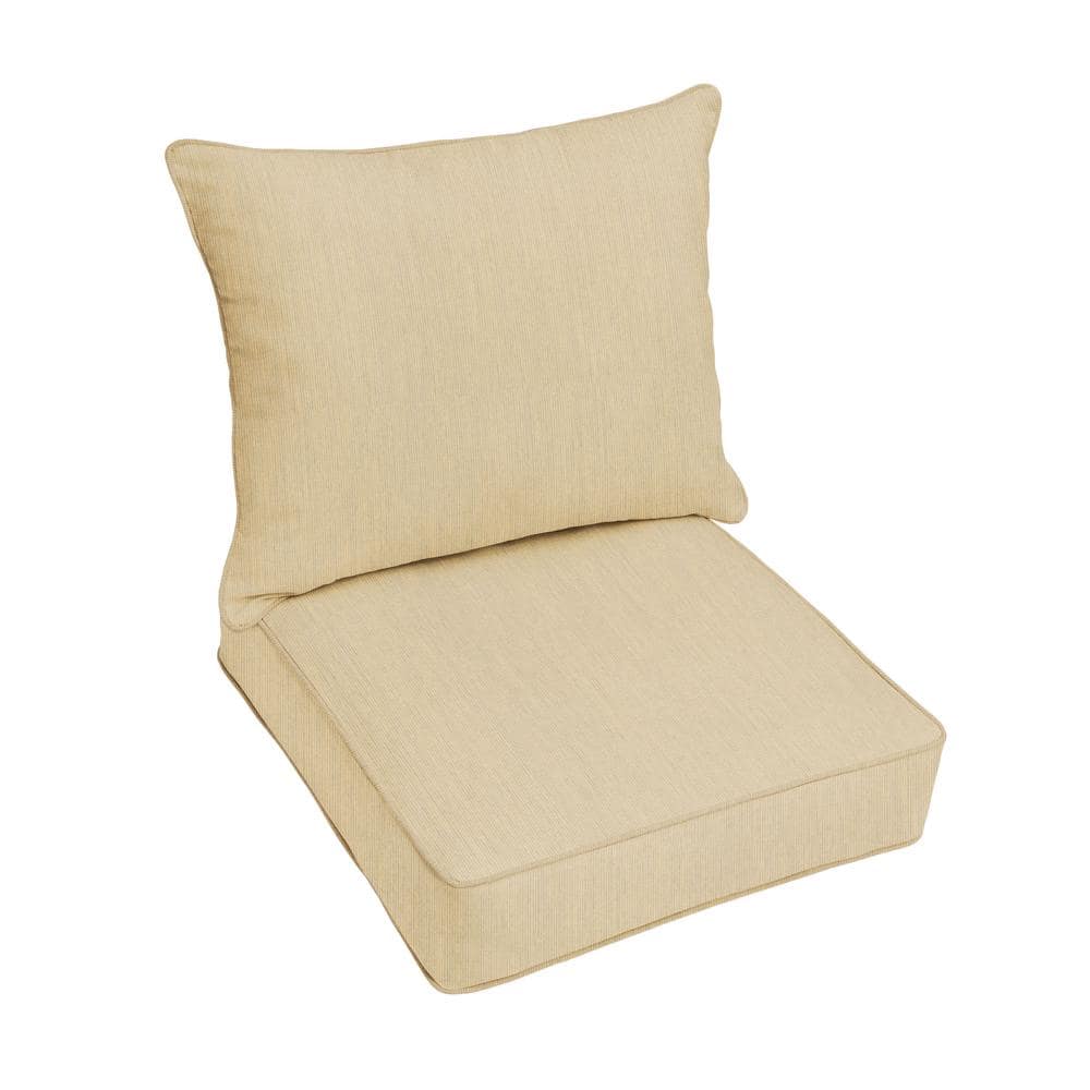 25 in. x 25 in. x 5 in. Deep Seating Outdoor Pillow and Cushion Set in Sunb