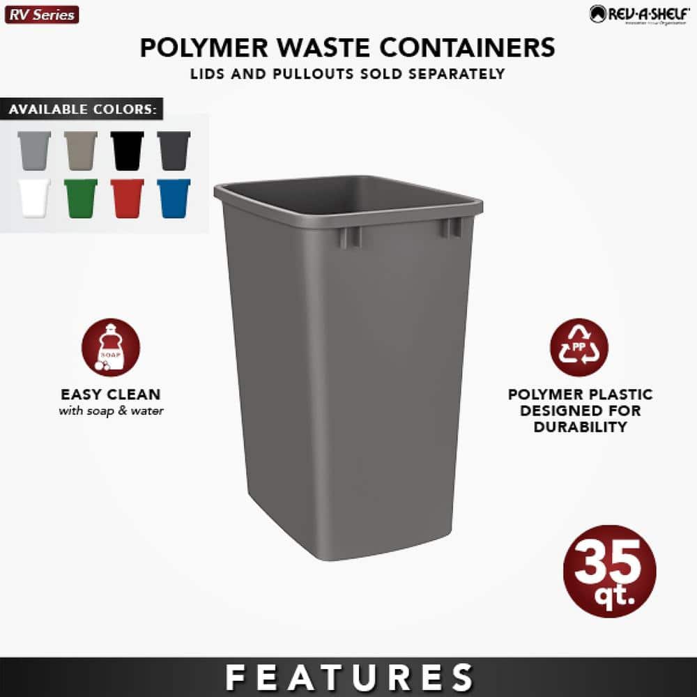 White Plastic 35 Quart Pull-Out Trash Bin