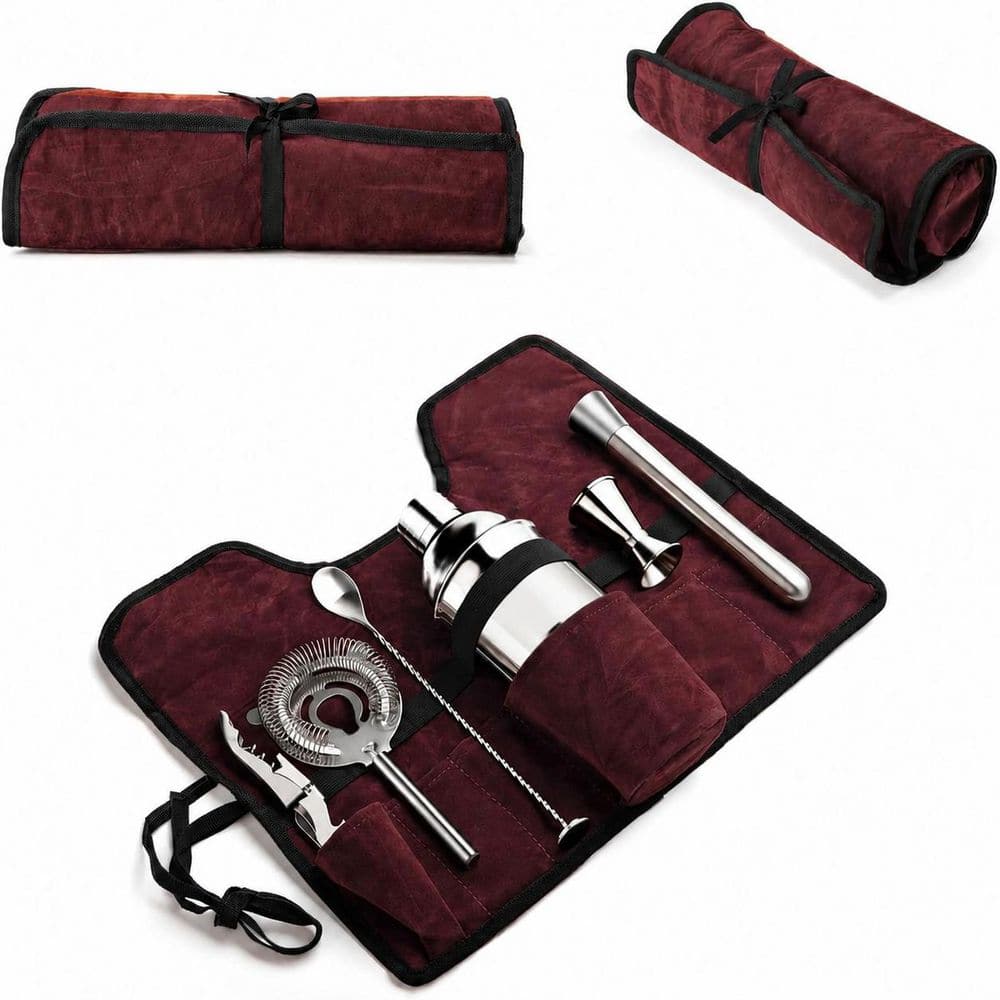 Silver Stainless Steel Cocktail Shaker Set with Strainer Stir Stick and 6 Piece Bar Tools price history on PriceWatchPro