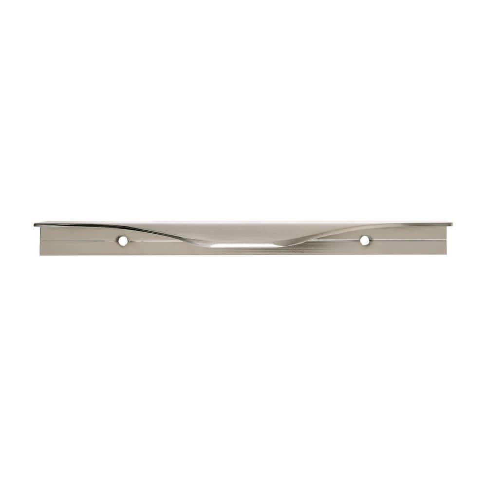 Brushed Nickel Modern Cabinet Edge Pull with Mounting Hardware