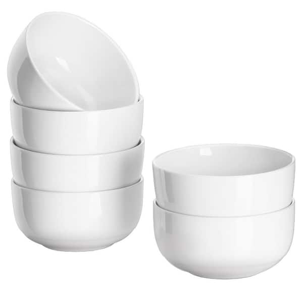 10 fl. oz. White Ceramic 4.25 in. Porcelain Small Cereal Bowls, Ice Cream Bowls, Side Dishes Dipping Bowl (Set of 6)