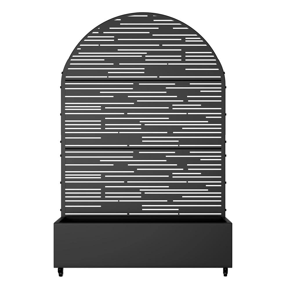 "72"" H x 47"" W Black Metal Raised Planter Box with Arched Trellis Privacy Screen for Climbing Plants" price history on PriceWatchPro