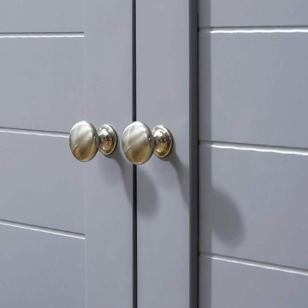 Gray MDF Pedestal Sink Cabinet with Adjustable Shelf