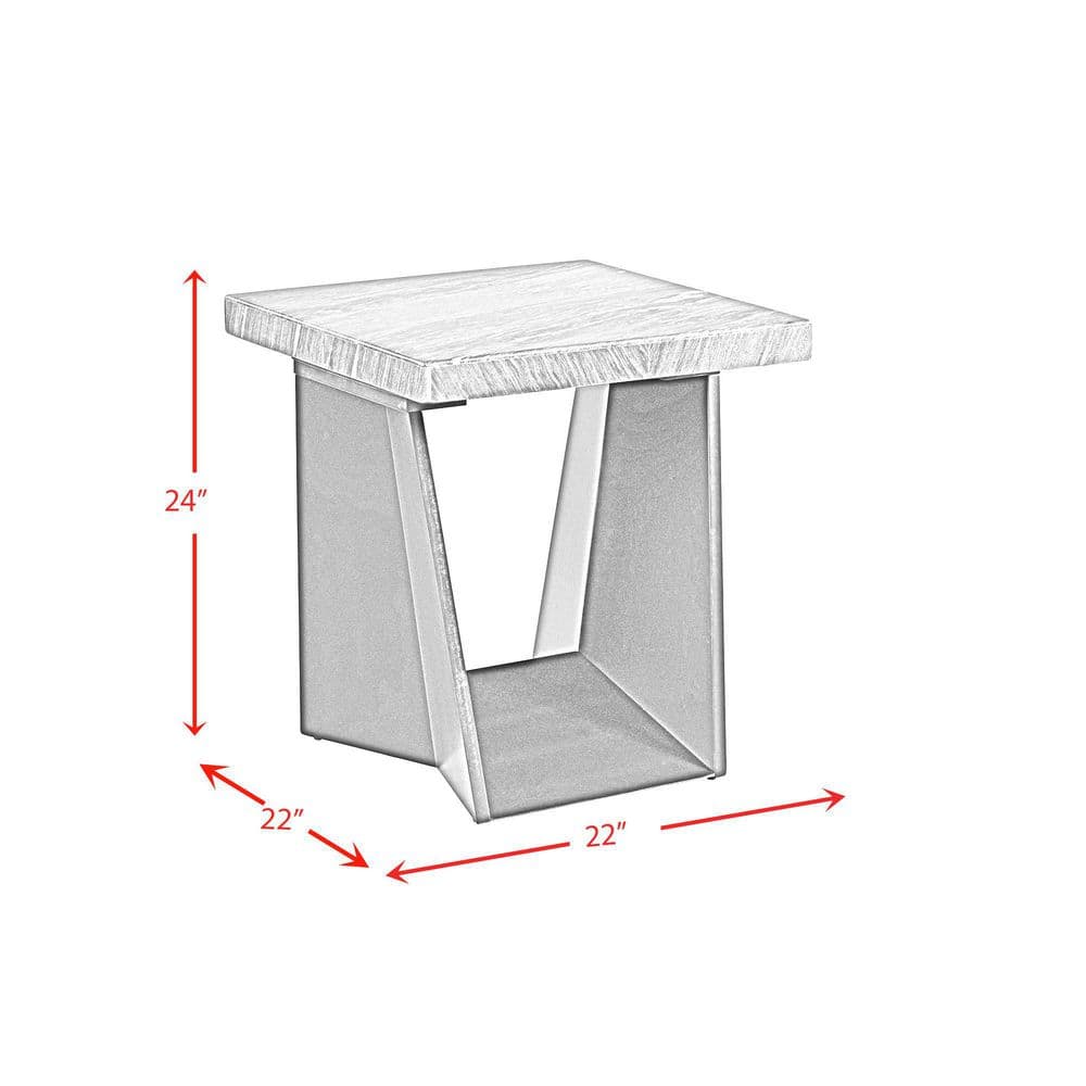 Tobias White Marble Top Rectangular Accent Table