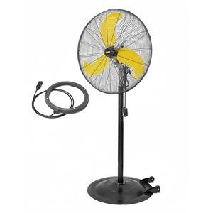 Deeshe 30 in. 3 fan speeds Pedistal Fan in Black with 9300 CFM and 9 ft ...