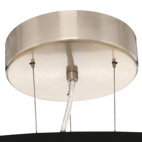 Maserlo 20.87 in. W x 8.75 in. H 3-Light Satin Nickel Pendant Light with  Black/Cappucino Drum Metal Shade