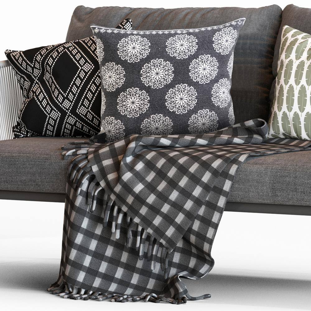20" Square Multicolor Floral Cotton Accent Pillow Set