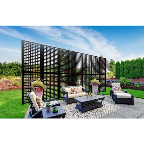 Unbranded 3 ft. x 5 ft. Black Classic Decorative Privacy and Fence Panel