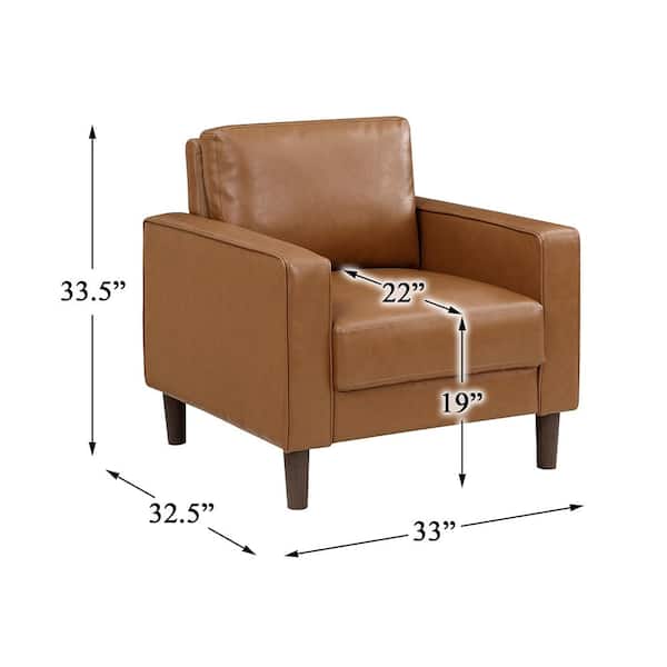 Lazzara Apollo Brown Faux Leather Arm Chair 9203BRW-1 - The Home Depot