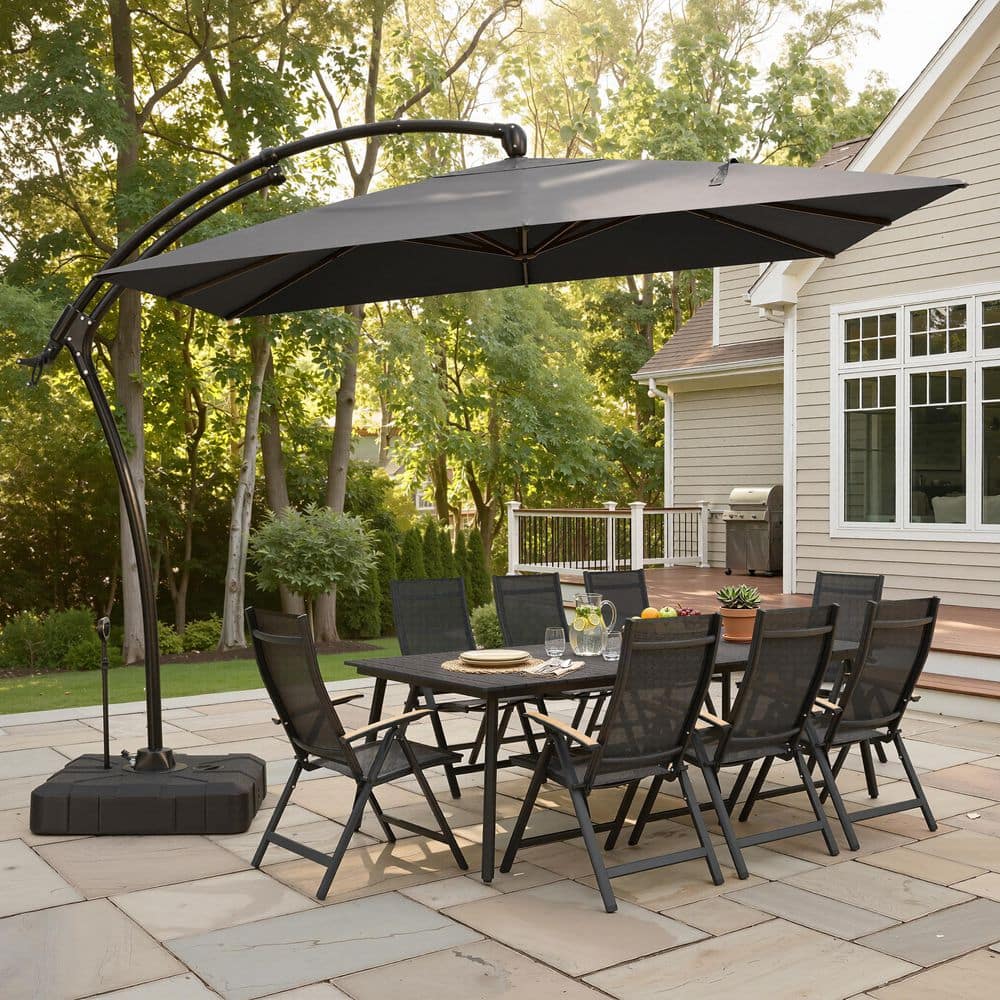 colored patio umbrella lights Patiokingdom 9ft with Lights, Beige Outdoor Table Umbrella w/Tilt and Crank Black Outdoor Umbrella Design set up timer or Umbrella Size:10 size:5 ft 11 in