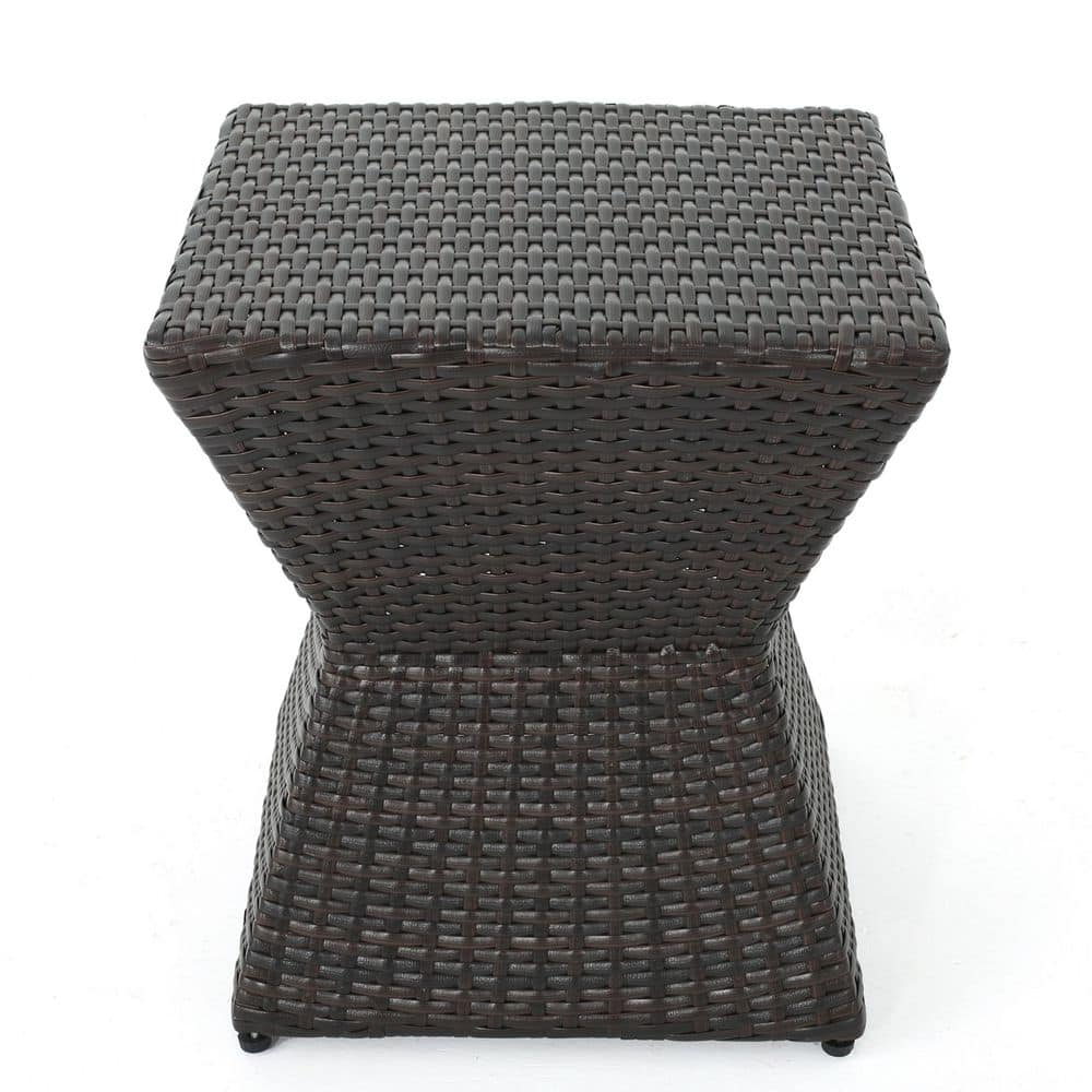 16 in. Brown All Weather Wicker Outdoor Side Table, Weather-resistant Rattan End Table for Backyard, Garden, Indoor price history on PriceWatchPro