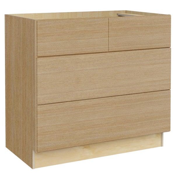 Home Decorators Collection Hargrove 36 in. W x 24 in. D x 34.5 in. H Assembled Plywood Cooktop Base Kitchen Cabinet in Vanguard Oak with Soft Close