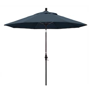 9 ft. Fiberglass Collar Tilt Patio Umbrella in Sapphire Pacifica