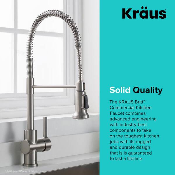 KRAUS Britt Single Handle Pull Down Sprayer Kitchen Faucet with