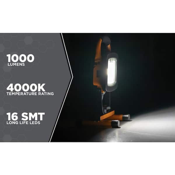 WILAWELS LED Work Light - 18W COB 2000LM, 3 Modes (Handheld/Hangable/Attached), 15ft Cord With Outlet, ETL Listed