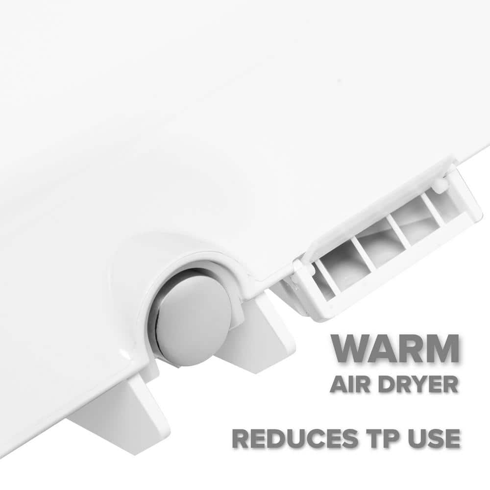 White Elongated Heated Bidet Toilet Seat with Remote Control