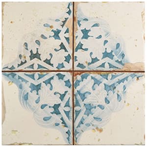 Artisan Azul Decor 13 in. x 13 in. Ceramic Floor and Wall Take Home Tile Sample