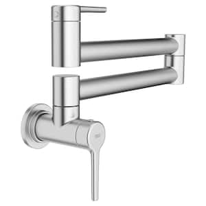 Studio S Wall Mount Pot Filler with Swing Arm in Stainless Steel