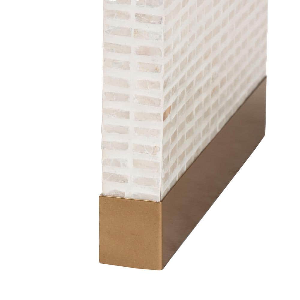 Carlyn 19.7 in. Beige Waterfall Specialty Capiz End Table - thumbnail 6