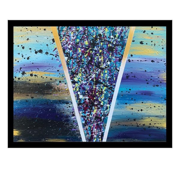 VENICE BEACH Collections Wahl Splatter Design-Purple/Gold-Framed Print by Sarah Wahl 1 Piece Framed Graphic Print 18 in. x 14 in.