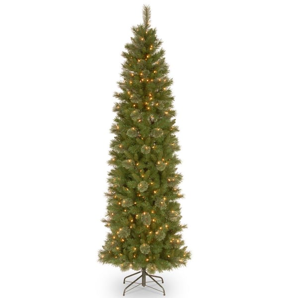 National Tree Company 6.5 ft. Tacoma Pine Pencil Slim Artificial Christmas Tree with Clear Lights