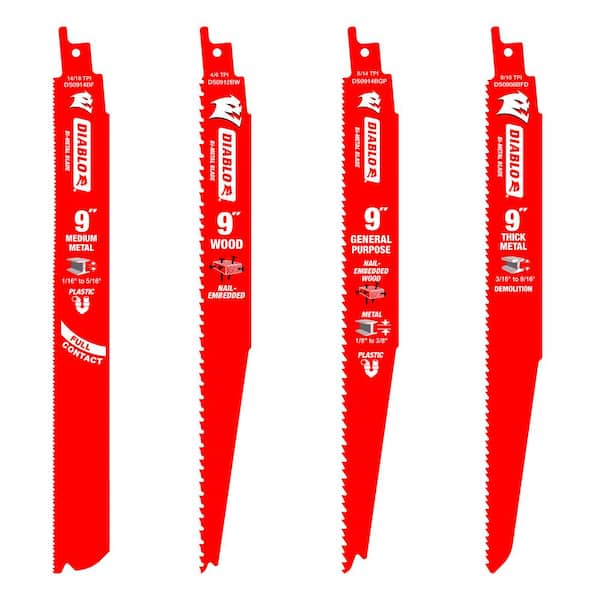 DIABLO 9 in. BiMetal Reciprocating Blades for NailEmbedded Wood