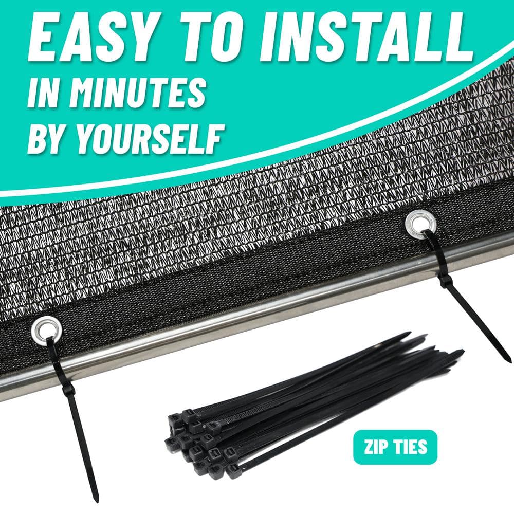 8 ft. x 10 ft. Black Polyurethane Shade Cloth
