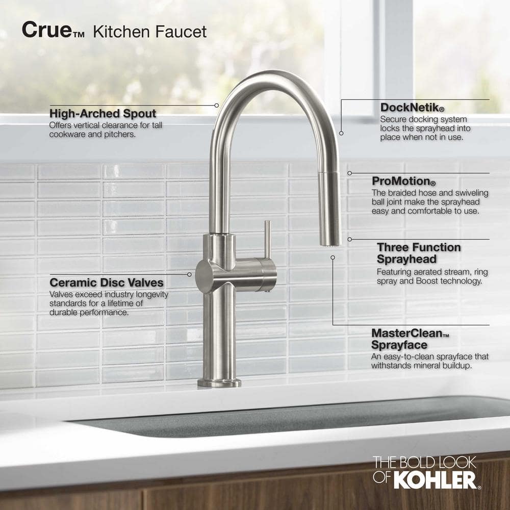 Polished Chrome Touchless Pull-Down Kitchen Faucet with Sprayhead