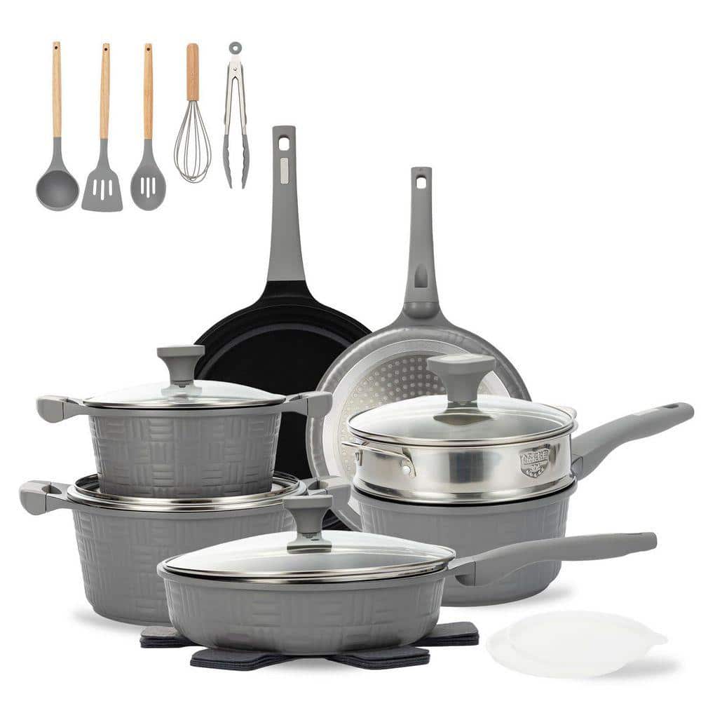 22-Piece Nonstick Cookware Set with Frying Pans, Saucepan, Stock Pots ...