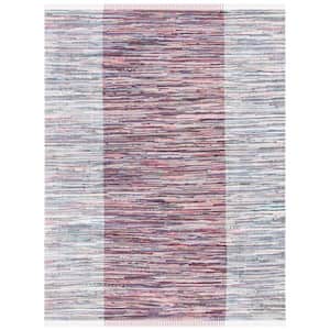 Rag Rug Red/Gray 9 ft. x 12 ft. Multi-Striped Area Rug