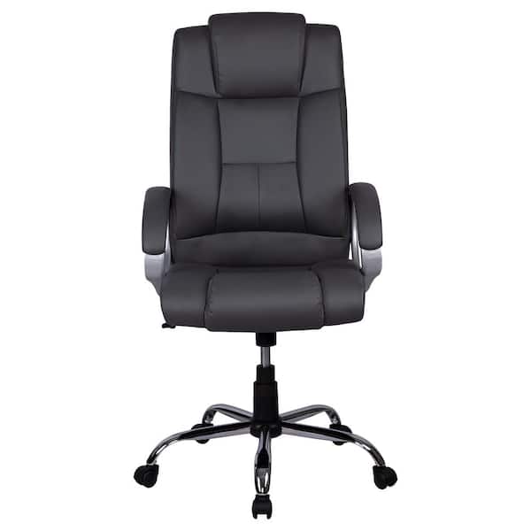 Jakyrah High Back Executive Faux Leather Office Chair with Back Support, Armrest and Lumbar Support Inbox Zero Upholstery Color: Gray