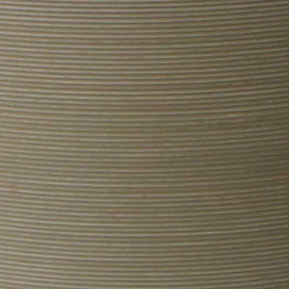 Taupe Composite Resin Round Taper Ribbed Planters, 14-Inch, Set of 2