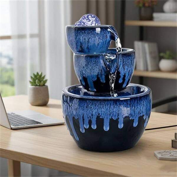 Ceramic Tabletop Waterfall Fountain YNLIN281 - The Home Depot
