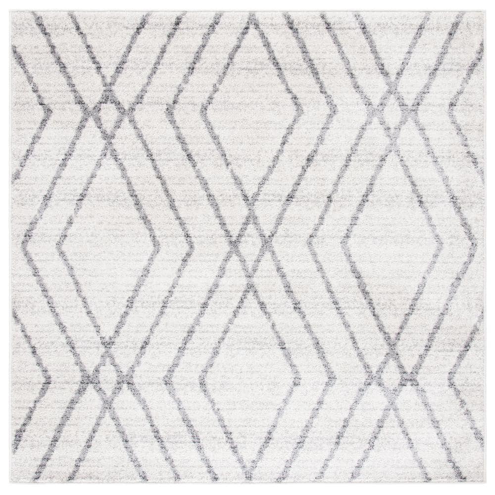 SAFAVIEH Adirondack Ivory/Gray 6 ft. x 6 ft. Chevron Diamond Square